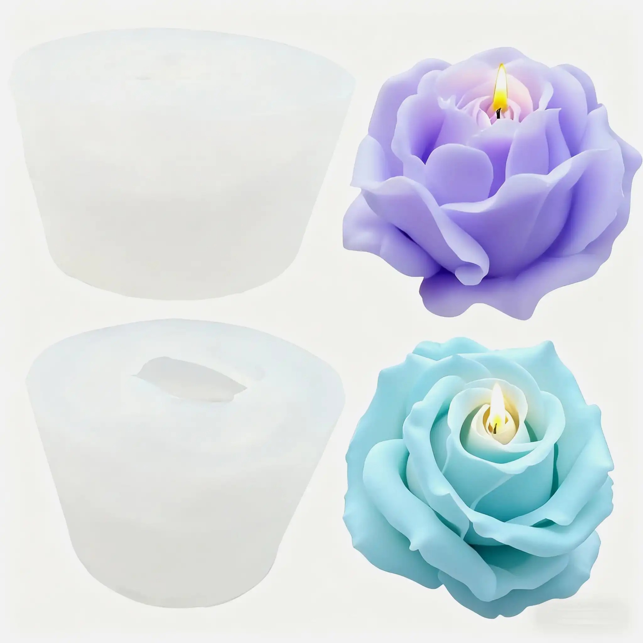 قالب شمع سيليكون على شكل وردة  - مراجعة Soap Making Gifts وسعره